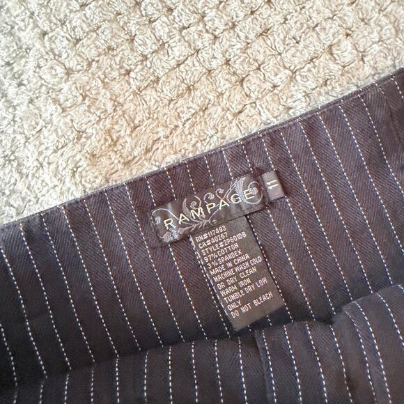 vintage y2k micro mini pinstripe button down skirt rampage 11 black - Picture 3 of 4